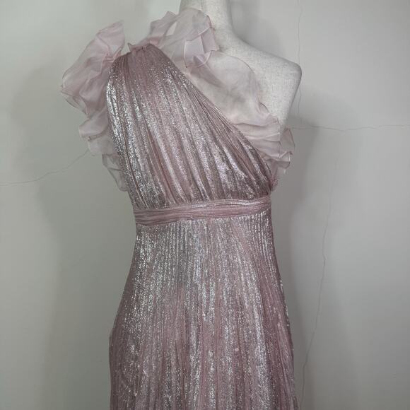 Giambattista Valli Midi Dress Size 42 Pleated Silk Babydoll Princess Romantic - Picture 8 of 13